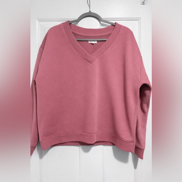 Pact Sweaters - PACT Organic Cotton Blend Pink Blush Calla V‎ Neck Sweater XL